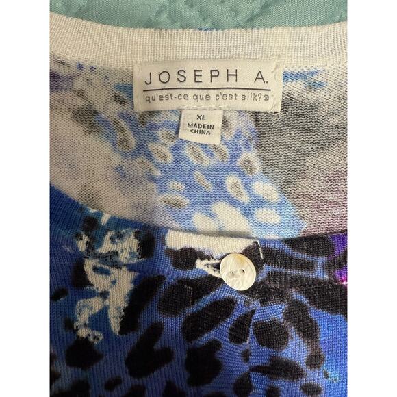 Joseph A. Women's Cardigan Sweater XL Multi-Color Artsy Abstract Casual Bright - Picture 5 of 7
